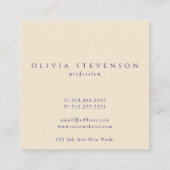 Carte De Visite Carré Ajouter un logo Elegant professionnel Indigo Blue  (Dos)