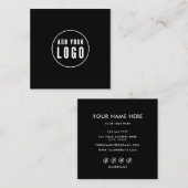 Carte De Visite Carré Ajouter votre cercle de logo personnalisé professi (Devant / Derrière)