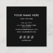 Carte De Visite Carré Ajouter votre cercle de logo personnalisé professi (Dos)