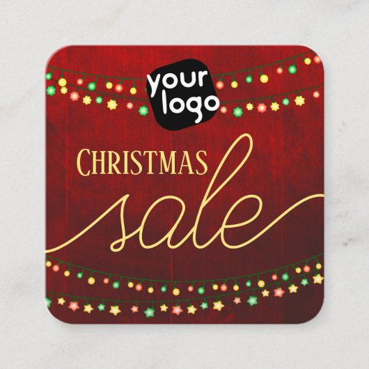 Carte De Visite Carré Ajouter Votre Logo Et Code QR Élégante Vente De No (Devant)