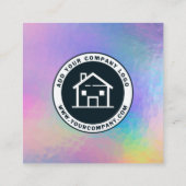 Carte De Visite Carré Ajouter votre logo et votre adresse de site Web Ho (Dos)