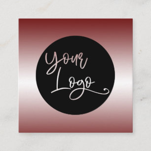 Carte De Visite Carré Ajouter votre logo personnalisé Ombre noir rouge e