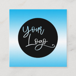 Carte De Visite Carré Ajouter Votre Logo Personnalisé Sur Sky Blue Ombr