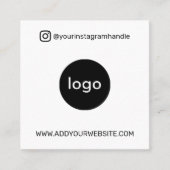 Carte De Visite Carré Ajouter votre logo photo code QR médias sociaux mo (Devant)