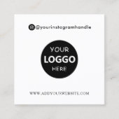 Carte De Visite Carré ajouter votre logo photo code QR médias sociaux mo (Devant)