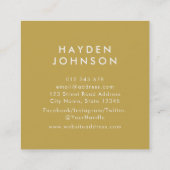 Carte De Visite Carré Ajouter Votre Logo Simple Moderne Couleur Modifiab (Dos)