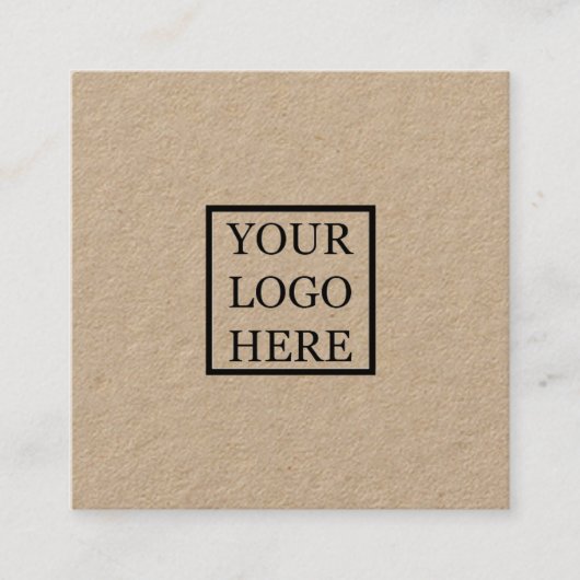 Carte De Visite Carré Ajouter Votre Logo Simple Rustique (Devant)