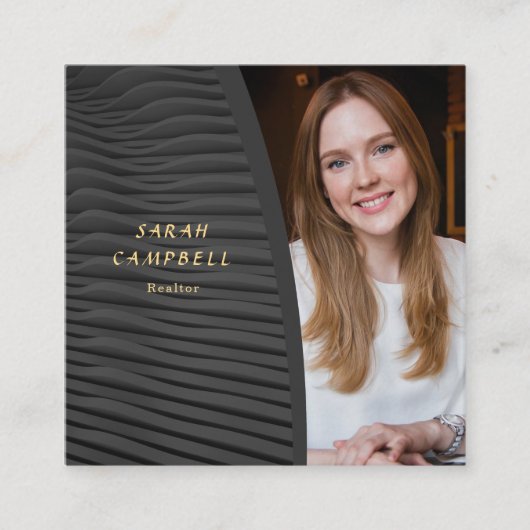 Carte De Visite Carré Ajouter votre photo Consultant immobilier (Devant)