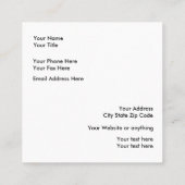 Carte De Visite Carré Ajoutez votre logo (Dos)