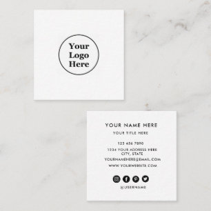 Carte De Visite Carré Ajoutez votre logo personnalisé cercle professionn