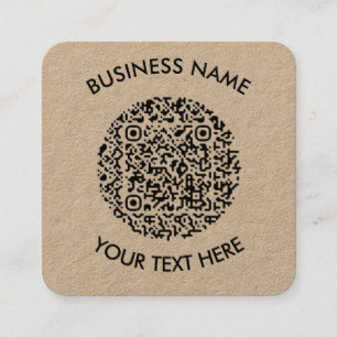 Carte De Visite Carré Ajoutez votre propre balayage QR de code rond Mini
