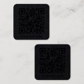 Carte De Visite Carré Ajoutez votre propre code QR texte Scan Minimal Si (Devant / Derrière)