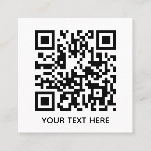 Carte De Visite Carré Ajoutez votre propre code QR texte Scan Minimal Si (Devant)