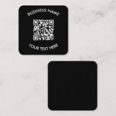 Carte De Visite Carré Ajoutez votre propre code QR texte Scan Minimal Si (Devant / Derrière)