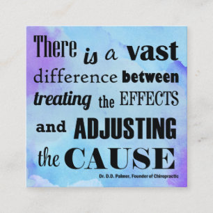 Carte De Visite Carré Ajustement de la chiropractie d'aquarelle de cause