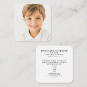 Carte De Visite Carré Allergie alimentaire Information sur les parents d (Devant / Derrière)
