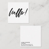 Carte De Visite Carré Allo minimum en écriture manuscrite noir sur blanc (Devant / Derrière)