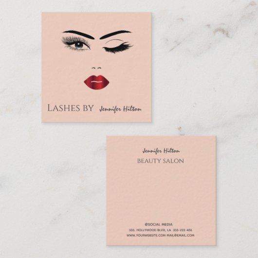 Carte De Visite Carré Alluring moderne simple sensuel simple visage fill (Devant / Derrière)