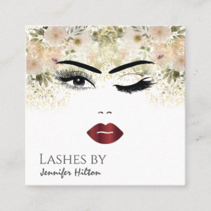 Carte De Visite Carré Alluring moderne simple sensuel visage fille