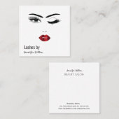 Carte De Visite Carré Alluring moderne simple sensuelle simple winking f (Devant / Derrière)