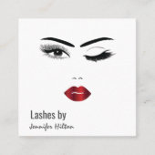 Carte De Visite Carré Alluring moderne simple sensuelle simple winking f (Devant)