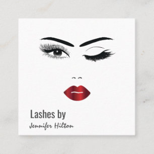 Carte De Visite Carré Alluring moderne simple sensuelle simple winking f