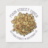 Carte De Visite Carré Aloo Gobi Indian Food Restaurant Cuisine (Devant)