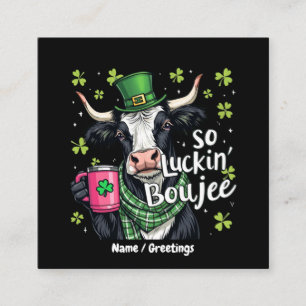 Carte De Visite Carré Alors Chanceux Boujee Rétro St. Patrick's Day