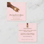 Carte De Visite Carré Alpaca bébé rose (Devant / Derrière)