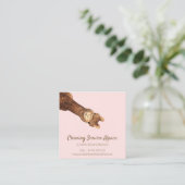 Carte De Visite Carré Alpaca bébé rose (Debout devant)