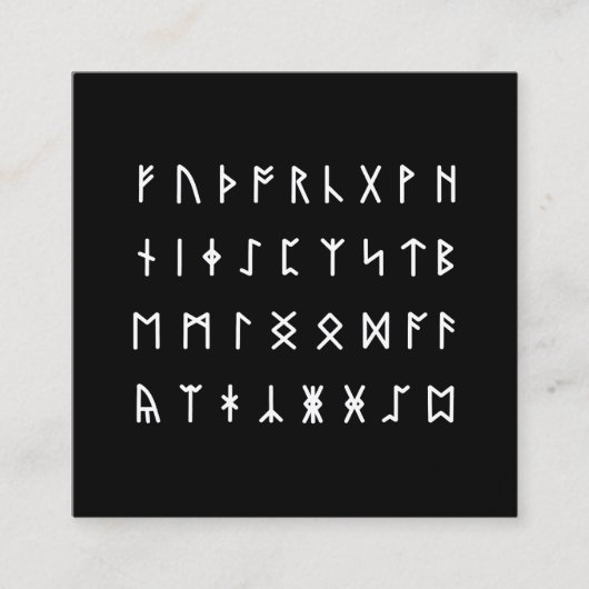 Carte De Visite Carré Alphabet Runique [Futhorc] (Devant)