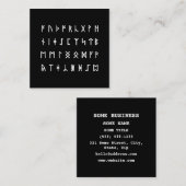 Carte De Visite Carré Alphabet Runique [Futhorc] (Devant / Derrière)