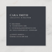 CARTE DE VISITE CARRÉ ALPHABÈTES FLORAUX BLEUS DOUX NOM LETTRE C (Dos)