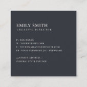 CARTE DE VISITE CARRÉ ALPHABÈTES FLORAUX BLEUS DOUX NOM LETTRE E (Dos)