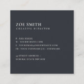 CARTE DE VISITE CARRÉ ALPHABÈTES FLORAUX BLEUS DOUX NOM LETTRE Z (Dos)