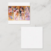 Carte De Visite Carré Alphonse Mucha - Quatre Saisons (Devant / Derrière)