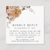 Carte De Visite Carré AMBER Automne Citrouille Automne QR Code RSVP Carr (Devant)