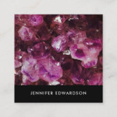 Carte De Visite Carré Améthyste mauve cristal professionnel (Devant)