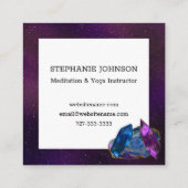 Carte De Visite Carré Améthyste, Tanzanite et Agate doré (Dos)