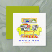 Carte De Visite Carré Ameublement aquarelle Décor décorateur