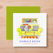 Carte De Visite Carré Ameublement aquarelle Décor décorateur