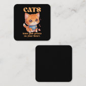 Carte De Visite Carré amour de chat mignon (Devant / Derrière)