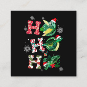 Carte De Visite Carré Amoureux de Noël de tortue drôle