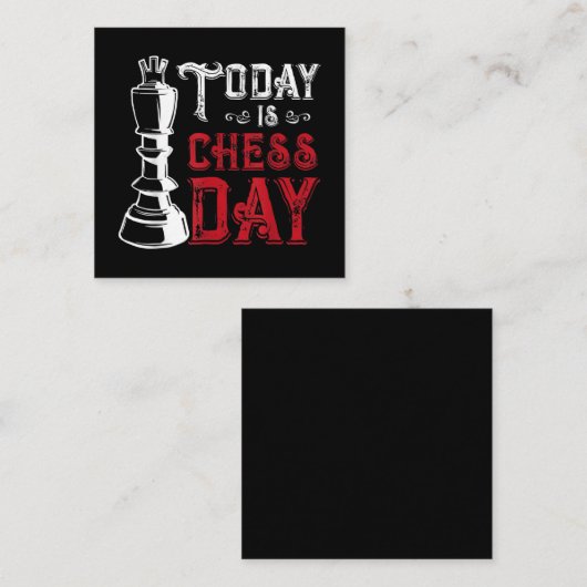 Carte De Visite Carré Amusant jeu d'échecs King Design (Devant / Derrière)