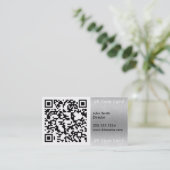 Carte De Visite Carré analysable de code barres de QR (Debout devant)