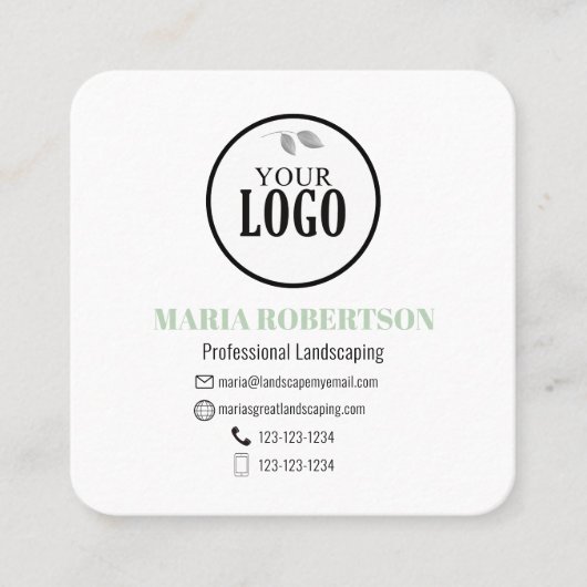 Carte De Visite Carré Analyser pour se connecter | QR Code Société Logo  (Devant)