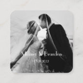 Carte De Visite Carré Analysez-moi dans RSVP Mariage QR Code réponse pho (Dos)