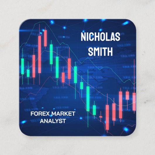 Carte De Visite Carré Analyste Forex (Devant)