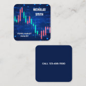 Carte De Visite Carré Analyste Forex (Devant / Derrière)