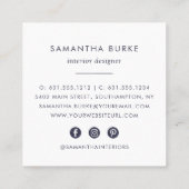 Carte De Visite Carré Ananas bleu de minuit (Dos)